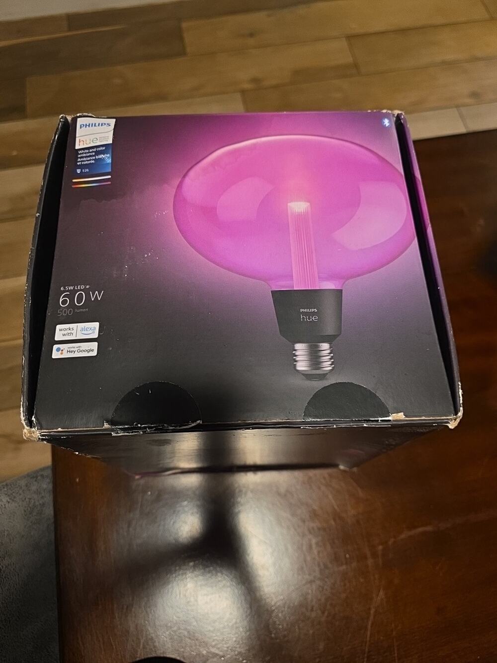 Philips Hue Lightguide Ellipse Smart LED Bulb-Handblown Glass-Color Changing-E26